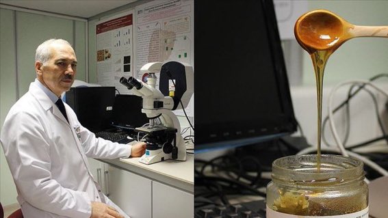 Prof. Dr. Abdurrahim Koçyiğit, Kazdağları'nın endemik bitkilerinden ve meşe palamudu ağacının akıntısından beslenen arılardan elde edilen siyah balın, kanser hücrelerini öldürme özelliğini keşfetti hayırlı olsun