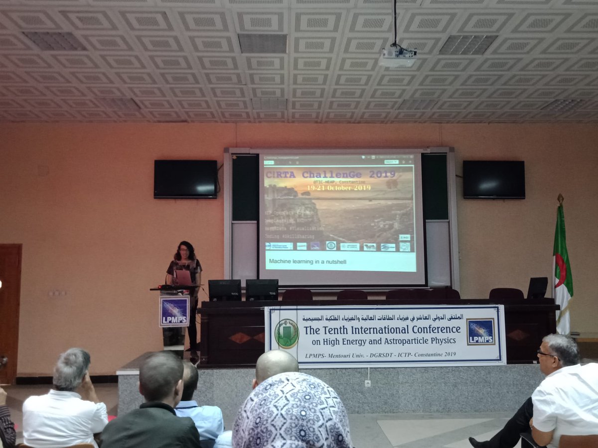 Nested conferences this week ! 
Launching the cirta challenge at Constantine, Algeria with the amazing team of <a href="/ZindiAfrica/">Zindi</a>  #ML #HEP #ticheap2019 #cirtachallenge <a href="/DalilaDL1/">Dalila Salamani</a>