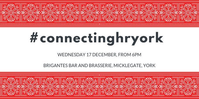 HR_Kez's tweet photo. Calendar filling up for December already - pleased to have my place booked on #ConnectingHRYork meal. Always a great night. If in #York on evening of 17/12 &amp; work in #HR #LnD #Coaching or other people stuff why not come along? https://t.co/pmGOyXLf0m @thatmarkgilroy @FulfordPhil https://t.co/SIBKV7oGJ1
