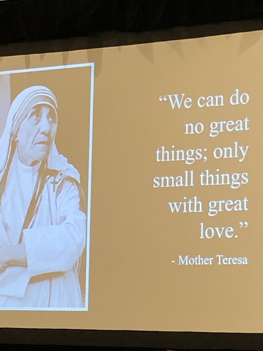NU_EdCoach's tweet photo. Love when a keynote quotes Mother Teresa! #oagc2019 https://t.co/Sov8dxABMx