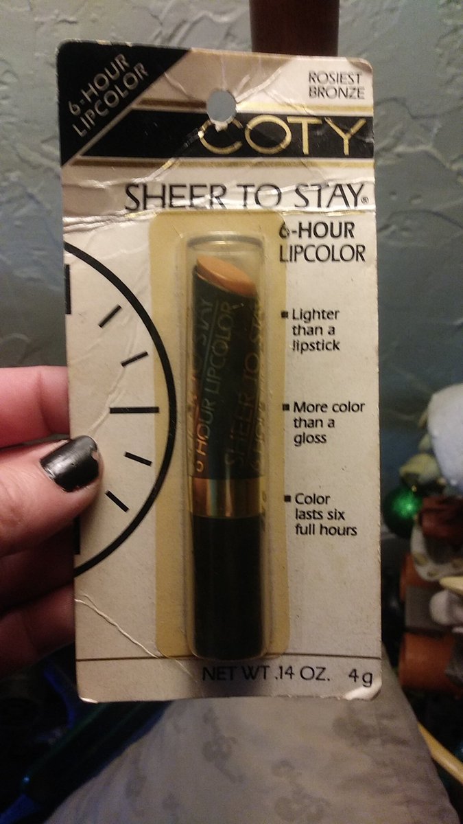 IshKabibble_sb's tweet image. I found this Coty Sheer to Stay lipstick at an estate sale. From what Google says Coty discontinued in 1985. Should I open and try it? I dont know what the climate it was kept in the last 35 yrs. #makeupscience #lipstick