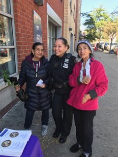 NYPD42Pct's tweet image. Domestic Violence Officers Dias &amp;amp; Duncan during an outreach informing the community, by giving tips and answering questions on how to stay safe. #DVAM2019 #NYPDDV