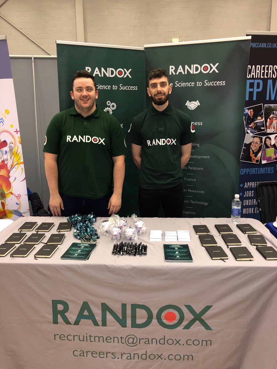 Randox Careers are out and about today at careers events, we are at -
- Ulster University Magee IT, Engineering &amp; Business Fair! 

Why don't you pop by for a chat with one of our guys! <a href="/UlsterUni/">Ulster University</a>