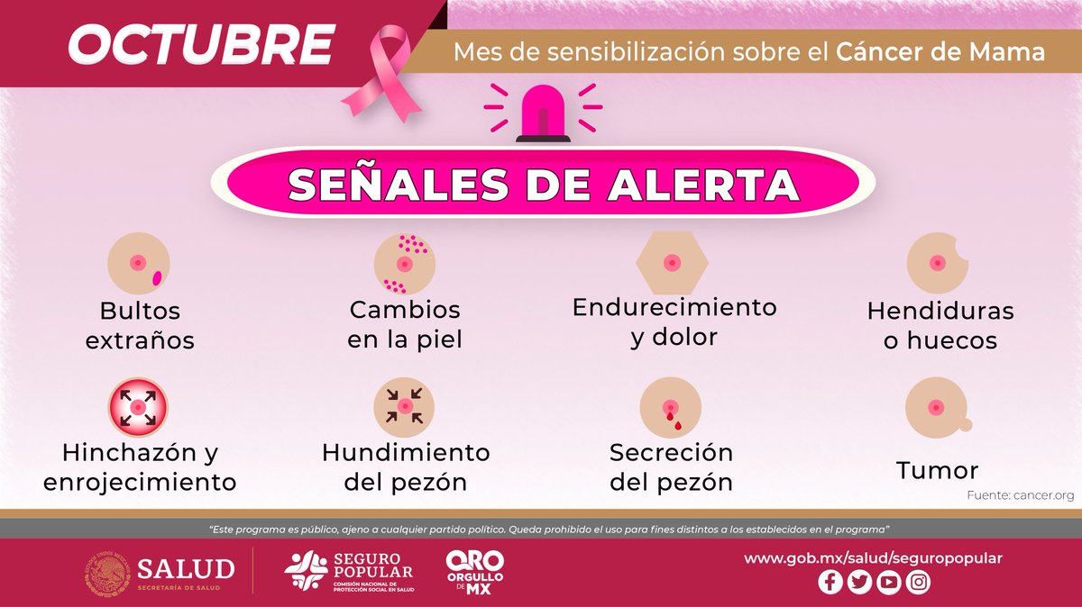 SegPopQueretaro's tweet photo. ¡La detección oportuna está en tus manos! Conoce los síntomas más comunes del #CáncerDeMama. Si presentas alguno de ellos, acude al médico. 👇
#OctubreRosa 🎀 | #DiaMundialContraelCancerdeMama https://t.co/O2tXHAyaiD