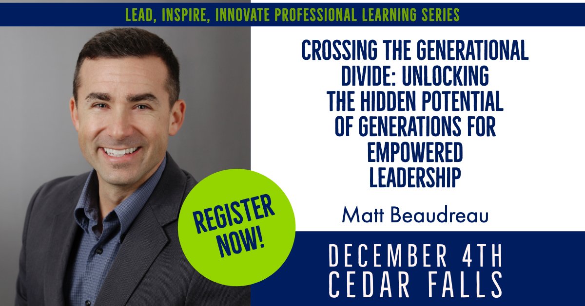 Don’t forget to mark December 4th on your calendars and get registered for Matt Beaudreau...the next speaker in our Lead, Inspire, Innovate Professional Learning Series! Register through the Central Rivers AEA Professional Learning System bit.ly/LeadInspire-Ma…

#CRAEA #iaedchat