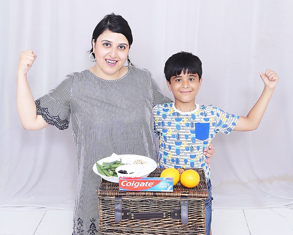 Colgate sent a hamper full of calcium rich food and new Colgate Strong Teeth with Amino Shakti,gives 4x strengthening power. Tell me what you do for your kids dental health &amp; stand a chance to win the hamper from <a href="/ColgateIndia/">ColgateIndia</a>. #ColgateForStrongTeeth #StrongTeethForBetterHealth