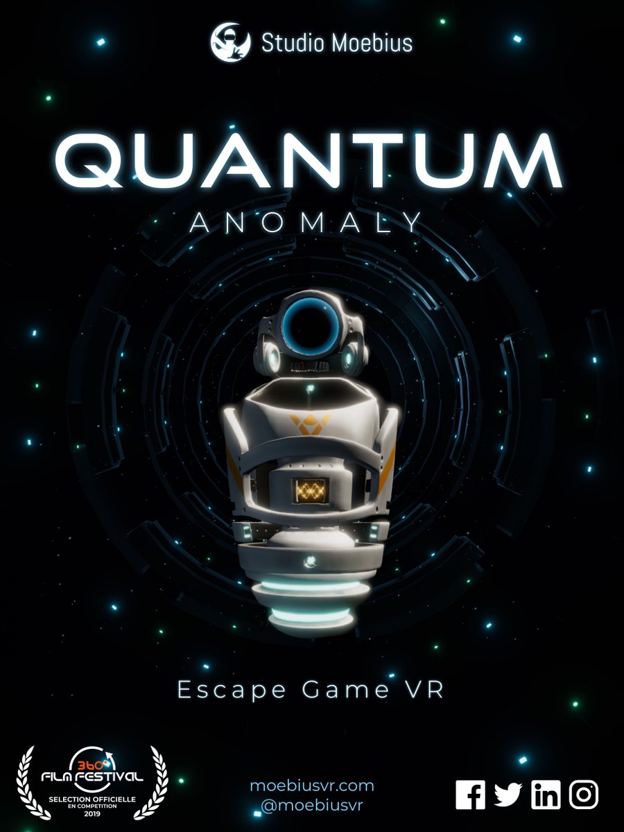 moebiusvr's tweet photo. 🎉 Quantum est sélectionné en compétition pour la quatrième édition du  #360FILMFESTIVAL 🎉 
@satisexpo  #escapegamevr #VR https://t.co/AycAM7wfZV