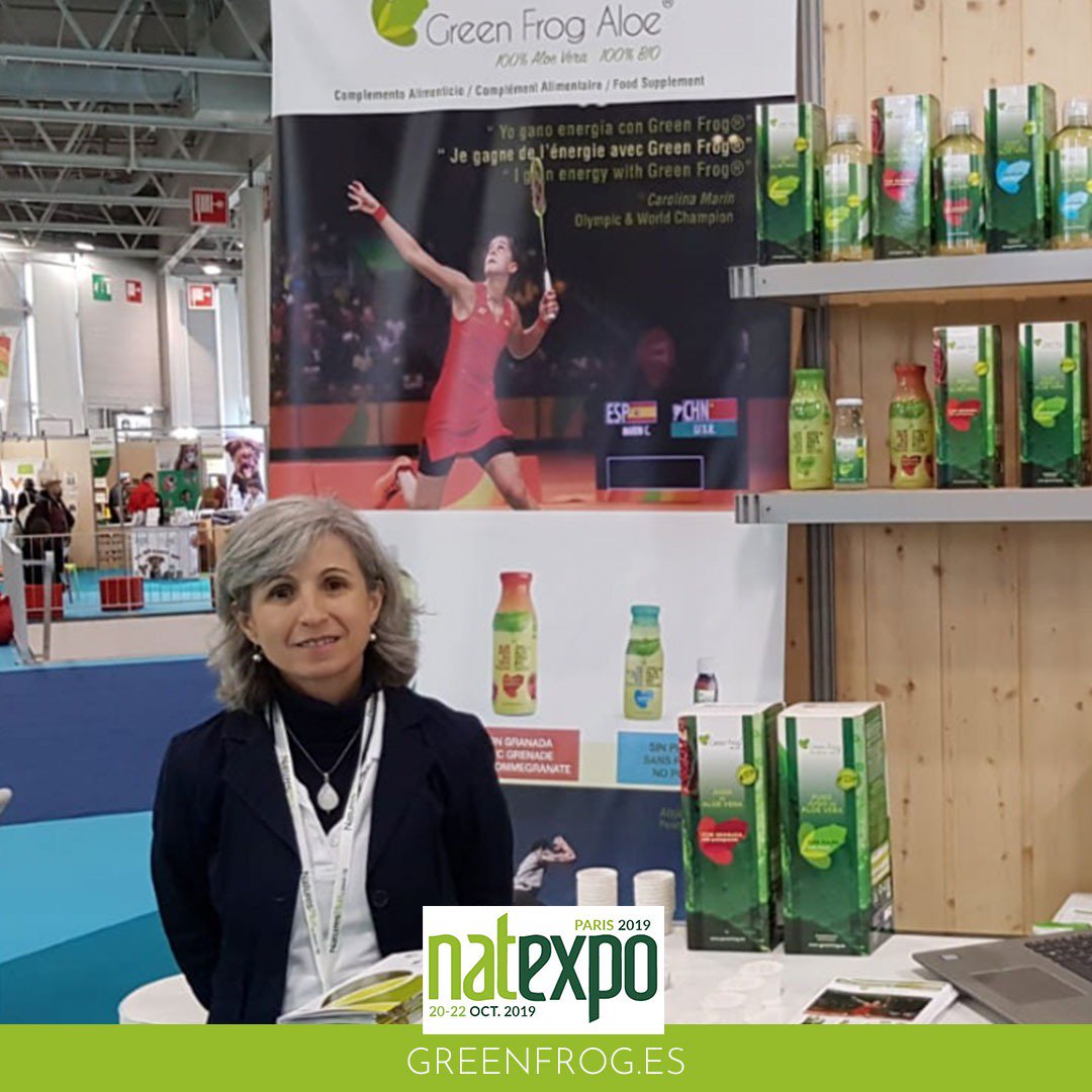greenfrogaloe's tweet photo. Estos días estamos con nuestro equipo médico en @Natexpo París presentando nuestros #jugosdealoevera y #biocremasconaloevera La nueva temporada viene cargada de novedades que no os podéis perder. ¡Un saludo desde Francia! https://t.co/iBdJJfeY9j