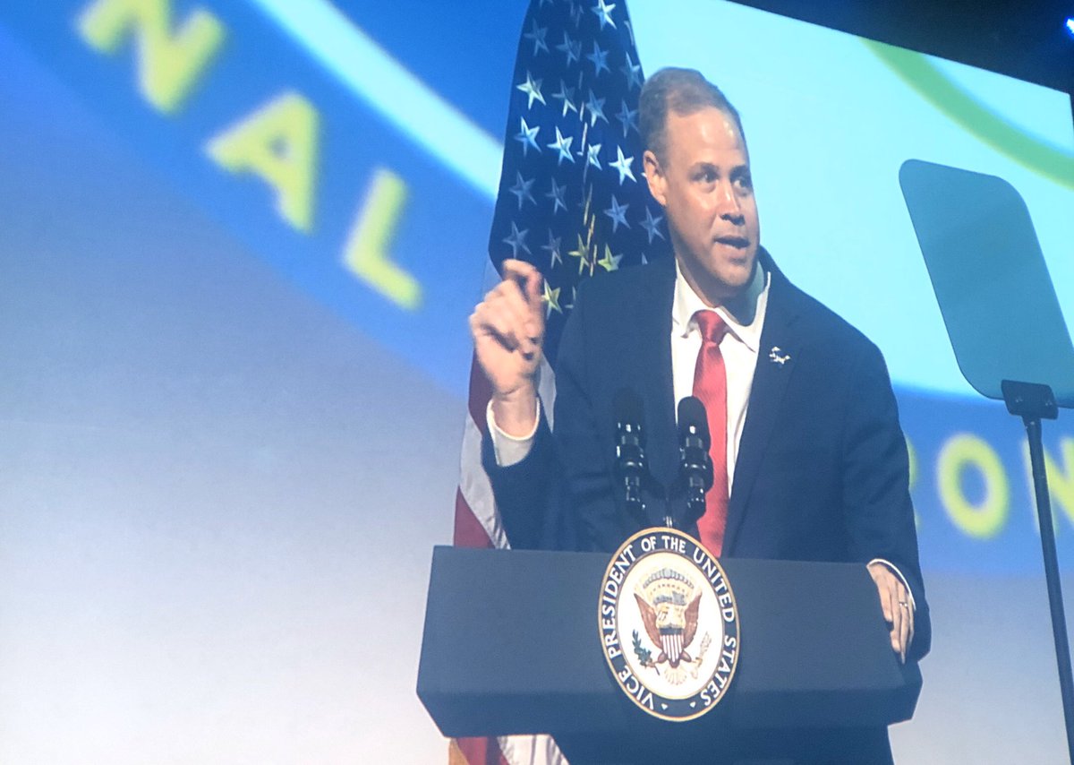 namirasalim's tweet photo. #NASAAdministrator #JimBridenstine addresses #IAC2019 opening ceremony #Apollo11 #ArtemisProgramme #NewSpaceAge https://t.co/aCqmH3Jz6G