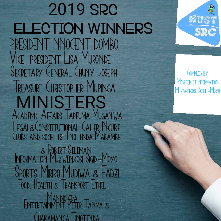 nustsrc's tweet image. Meet the incoming NUST SRC for 2019/2020 Academic year, Under the leadership of President Innocent Dombo and Lisa Muronde as the Vice President