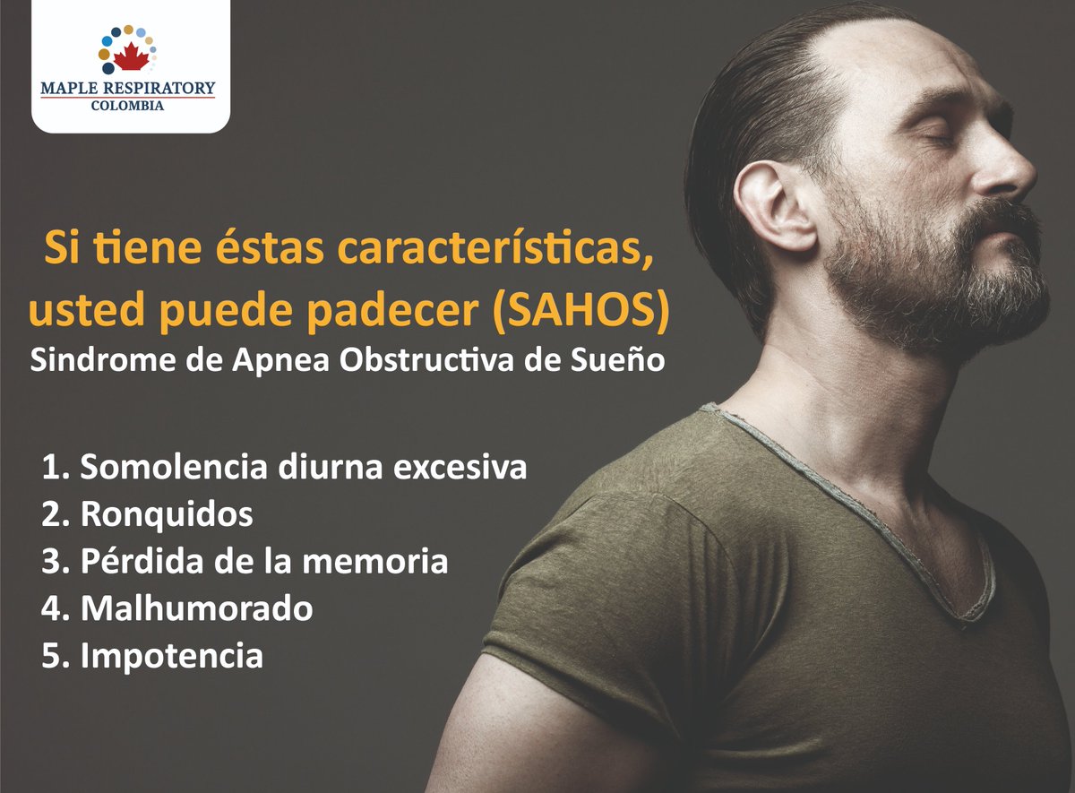 MRGCol's tweet photo. Le presentamos algunas características clínicas de la Apnea Obstructiva del Sueño (SAHOS) . Si tiene algunos o todos estos síntomas, usted puede padecer esta enfermedad:

.
.
.
#Apneadesueño #Desordendesueño #Medicinadesueño #calidaddevida https://t.co/6jEEAbk5oN