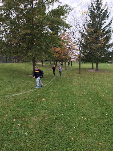 pecornerstone's tweet photo. Anchor students running on the new cross country course https://t.co/WMGPX80Rza