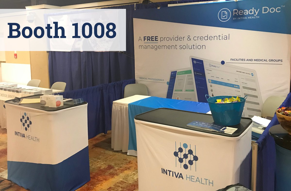 IntivaHealth's tweet photo. Our booth is ready at NAMSS! Stop by to learn about free credential management and the chance to win a google home. ⭐
#NAMSS2019 @NAMSS_News https://t.co/Udzi8BbiUY
