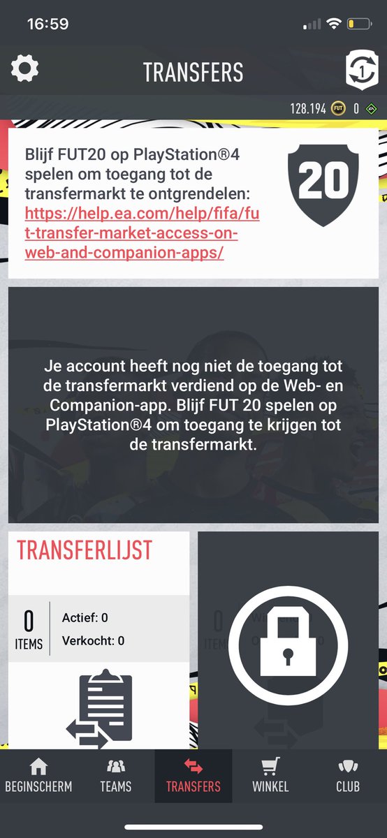 PANNETJE63's tweet photo. @EAHelp i still get a message on fifa 20 that i need to play more games before i can use the transfermarket, i’ve already played over 70 games and created 2 cases on your helpdesc. Can you guys help me out so i can use the transfermarket on companion devices? https://t.co/fYF2qcsrqW