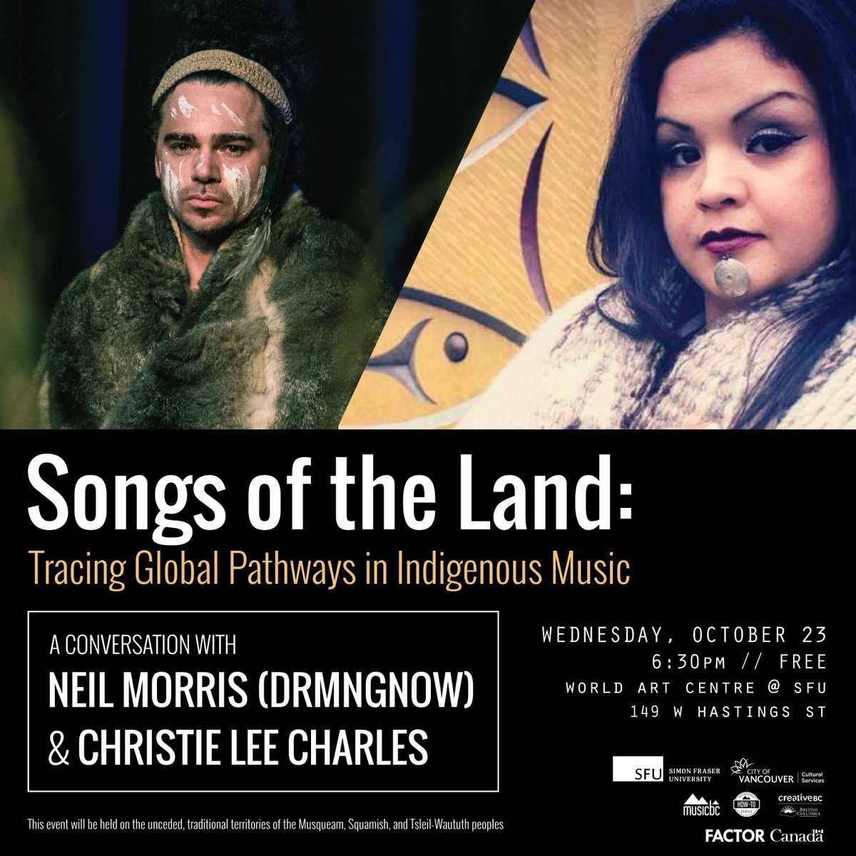 .<a href="/SFU/">Simon Fraser University</a> is hosting a free conversation about how contemporary Indigenous musical forms connect us to the land around us, and offer opportunities to build relationships of solidarity and understanding across oceans and continents. Register here: ow.ly/K1wR50wFTy2 #yvrmusic