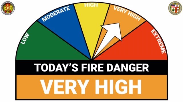 Today's #Wildfire 🔥 Danger Rating for the City of #LosAngeles is VERY HIGH: bit.ly/LAFDweather

Please be #ReadyForWildfire and help #PreventWildfire: 

🔗 lafd.org/wildfire