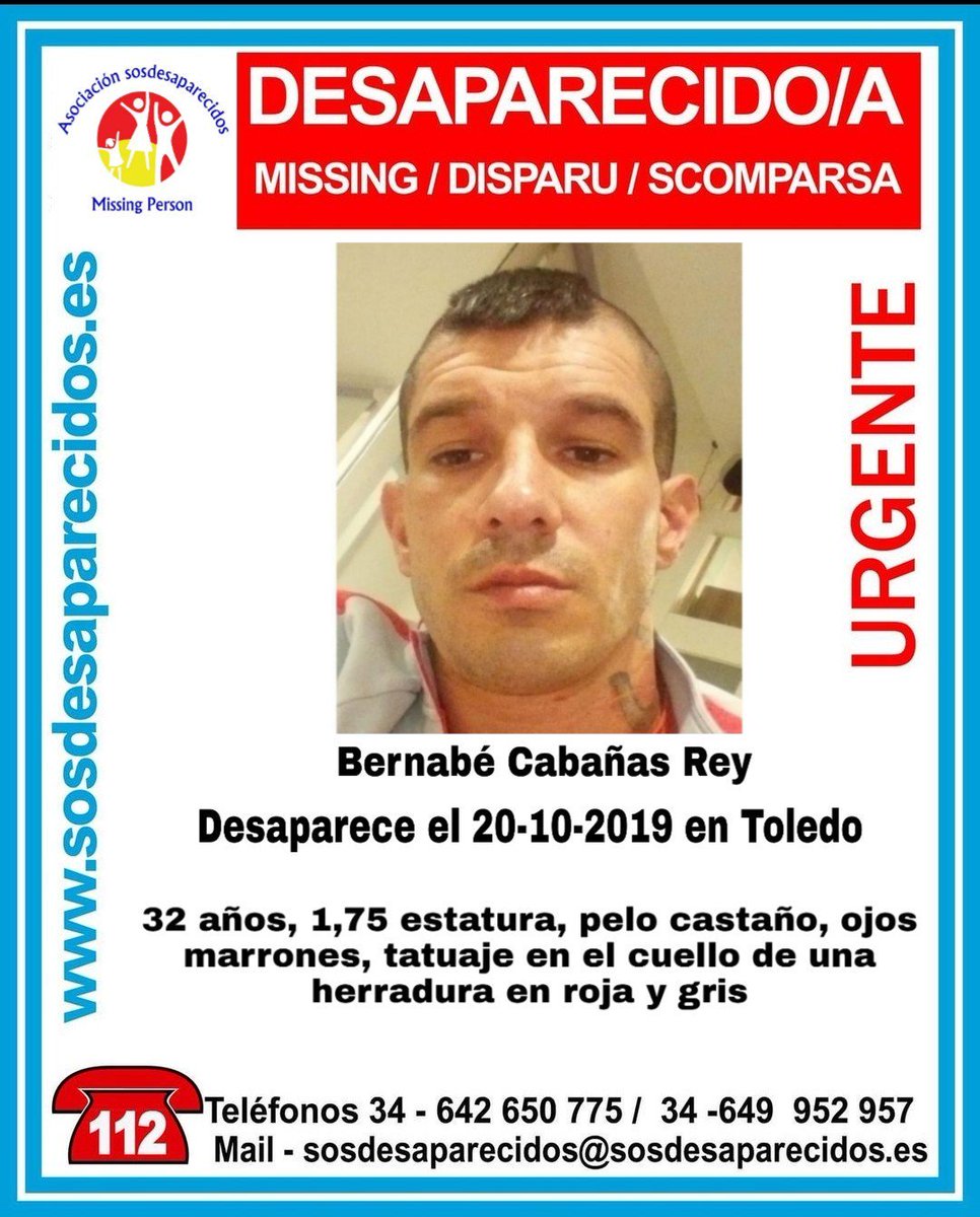🆘#URGENTE⚠
Este es Bernabé y ha #desaparecido en #Toledo

 Si lo ves llámanos
☎062
☎112
Tu RT es muy  importante y no cuesta nada