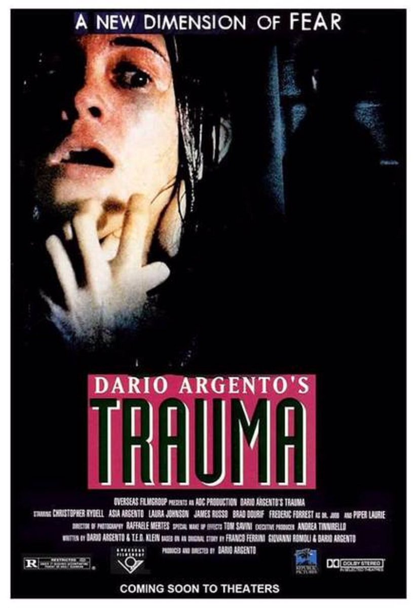 Watching all these horror movies has me rattled I might never be the same. Up next I turn to a master of the genre to help me understand what I am going through, coming in at number 17 Argento’s TRAUMA.