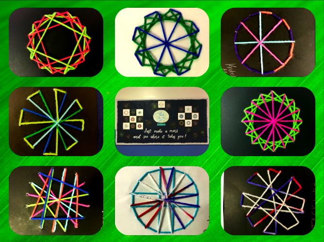 The LMS Design Thinking Club designed and sewed dots to celebrate last month's international Dot Day. Here are some of my favorite designs! @peterhreynolds #dotday2019 #designthinking #nationalsewingmonth #betterlatethannever