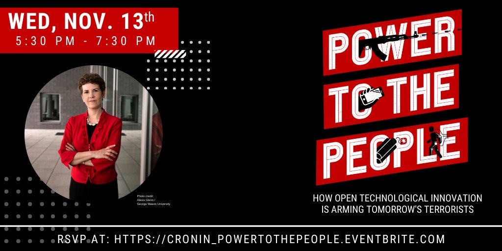 CSINT_AU's tweet photo. Registration is open! Come join us at AU as we celebrate the launch of our Director's new book: Power to the People. https://t.co/IPXMlVWPfD
#booklaunch #dcevents #techrisks #newtech #techrevolution #techandwar #techwar #terrorism #pttp #powertothepeople #audreykurthcronin https://t.co/IxJtIEzyyx