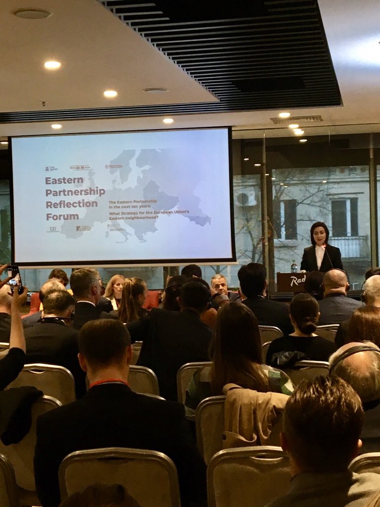 OefzCfa's tweet photo. We are very honored that #Primeminister of the Republic of #Moldova @sandumaiamd is joining our Eastern Partnership Reflection Forum in Chisinau tonight #EapRF #EapTTF2019 https://t.co/Q81XSK2xpd