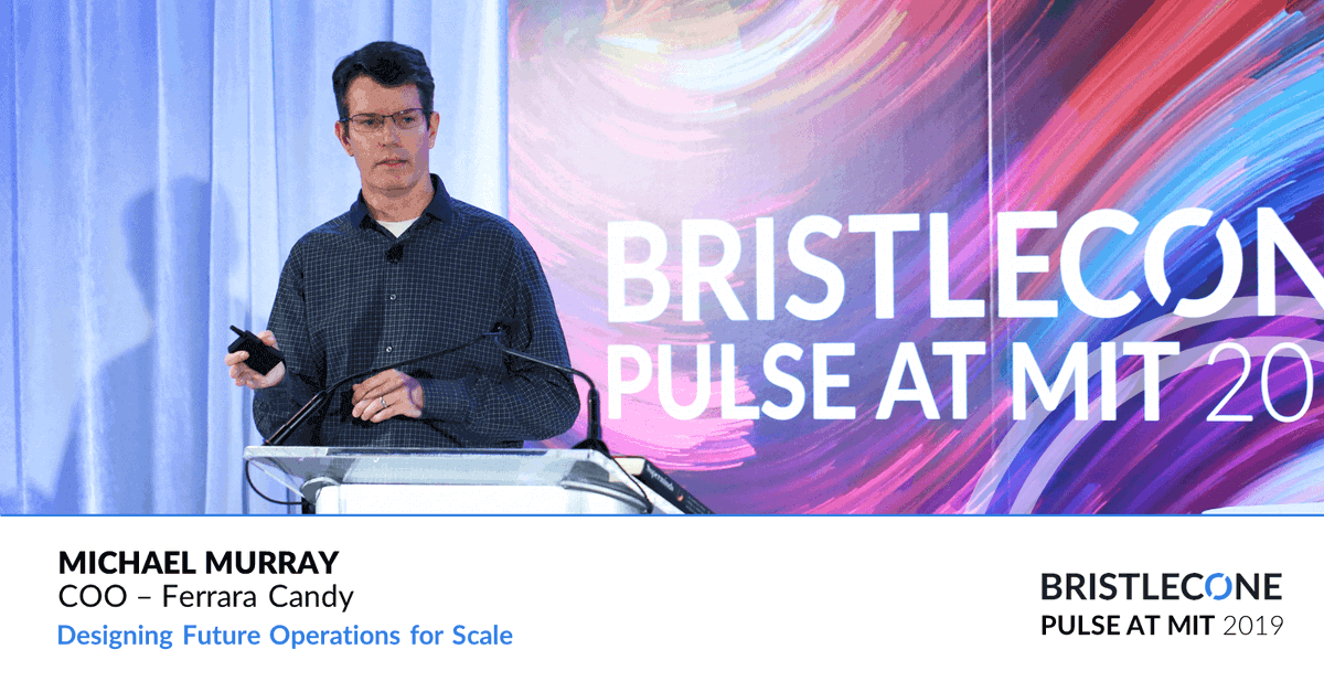 BristleconeSCC's tweet photo. Michael Murray of @FerraraUSA spoke at #bconepulse about the critical importance of mission, vision and values in creating the buy-in and culture needed to drive #digital #supplychain #transformation programs. Watch now https://t.co/cUmveR4jyk https://t.co/g5mZWcy3at