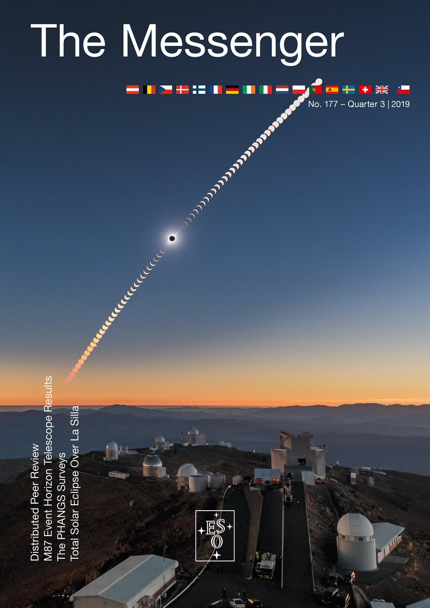 ESO's tweet photo. Our new issue of #TheMessenger is now available. Read about the role of @ALMAObs in the M87 #Event #Horizon Telescope results, the #TotalSolar #Eclipse over #LaSilla and much more. https://t.co/wuINUY4H8K
Credit: @ESO https://t.co/NRh3jDjj53