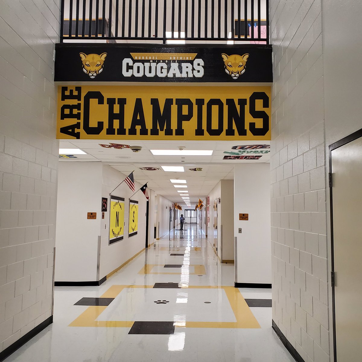 DNavariz_HMS's tweet photo. Visiting the amazing @HAntwine_MS champions today. So much pride in this school! 💛🖤💛  @MChavez_Antwine @RRiosAntwine_MS https://t.co/5vOYN7uSrb