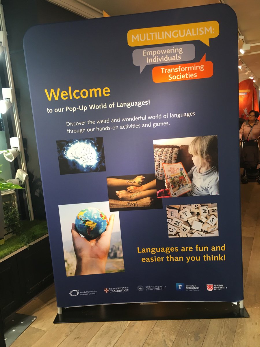 EnricoCecconi1's tweet photo. Great to come to Cambridge to support this wonderful interactive display to make people aware of the importance of #languages #popupworldoflanguages #multilingualismdoesmatter https://t.co/e7ajFpiwhd