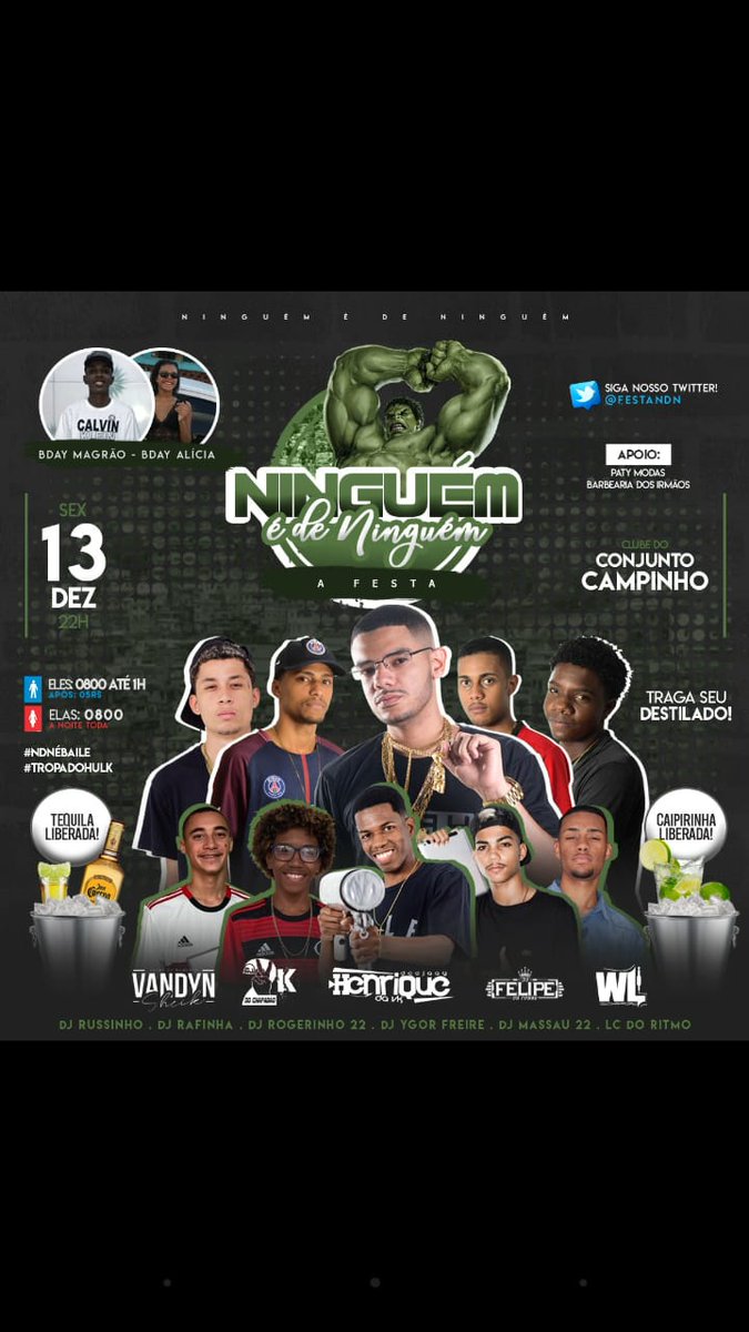 Kaylane50354035's tweet photo. ▶️ Ninguém é de Ninguém 1° Edição 13 De Dezembro!! ◀️
🔥 B-day Magrão e Alicia 🔥
#VemComOsCrias
#CoroVaiComerBBs
🏌🏾🥳🥃🤩
https://t.co/ZdBXTiR3bA https://t.co/BosspQmfRK