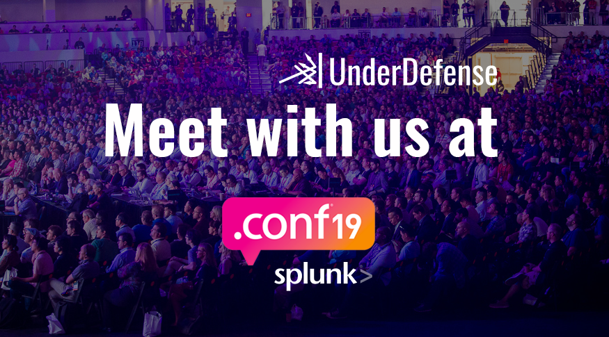 underdefense's tweet photo. Are you as ready for #splunkconf19 as we are 😄? We are exhibiting together with our partner #Accedian at booth ✅ 149. 
📢Step by to watch demos on @splunk SIEM tool capabilities from our leading Splunk Security Analysts. 

#cybersecurity #splunksecurity #infosec #siem https://t.co/zLH3EjYL1n