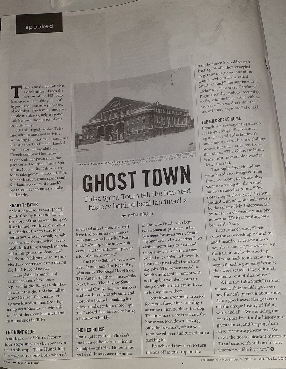 charismarust's tweet photo. Love coming across an article I was quoted in while grabbing a bite before leading a tour!! #locallyfamous #hauntedhistory #classytourguide https://t.co/zlIPen8Fvv
