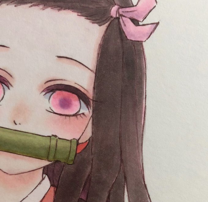 きょん。さんがTwitterに投稿した竈門禰豆子(鬼滅の刃)のイラスト。
