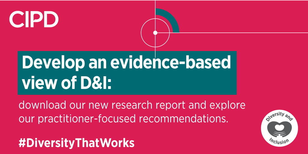 CIPD's tweet photo. Six key action points to take away from our latest Diversity & Inclusion Report. Check out the recommendations to ensure you have #DiversityThatWorks in your workplace:
https://t.co/rXE3XMyrdP https://t.co/WHk1qBIQKd