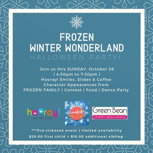 Hooray_VB's tweet photo. Dear Friends and Family! 
We hope you had a fantastic Weekend! I am sorry for the date mixup in regards to our Halloween Party.  Our dearest snow sisters are visiting us from winter wonderland on Sunday the 27th for our Frozen themed party! 
Please join … https://t.co/OPRVlsJ0gh https://t.co/DbFjKgyFZY