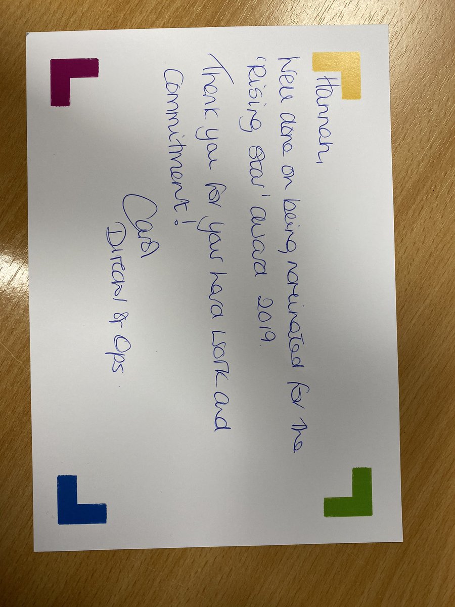 HannahLongman4's tweet photo. Feeling very appreciated on receiving my thank you card from Carol (director of operations) at @allofusinmind! A great start to the week! Thank you ☺️🌟 https://t.co/zxONXFqNQR