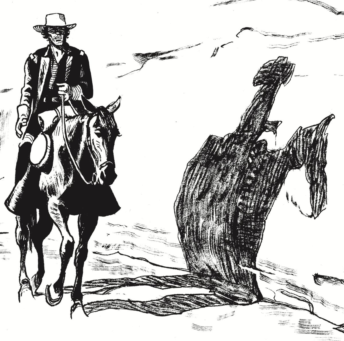 "Amertume apache - une aventure du Lieutenant Blueberry" de @joannsfar & Christophe Blain, parution le 6 décembre - couverture de l'édition n&b et détail, première page n&b et couleur
