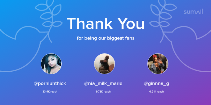 Our biggest fans this week: pornluhthick, nia_milk_marie, ginnna_g. Thank you! via https://t.co/wC4yaRhLgQ<a href="/tag/newprofilepic"class="tags"><span>#newprofilepic</span></a>