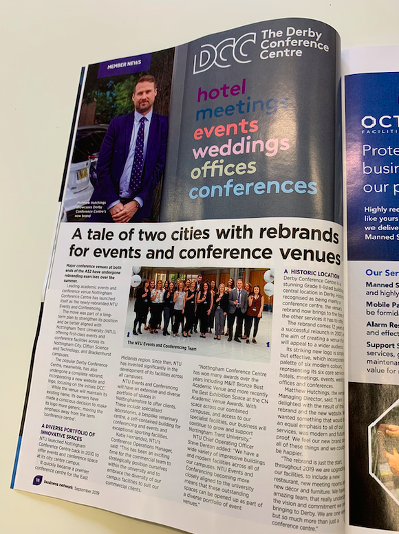 Great to see The DCC and <a href="/NTU_Events/">NTU Events and Conferencing</a> featured together for our re-brands this year in last month's <a href="/EMCBizNetwork/">Business Network</a> 😄