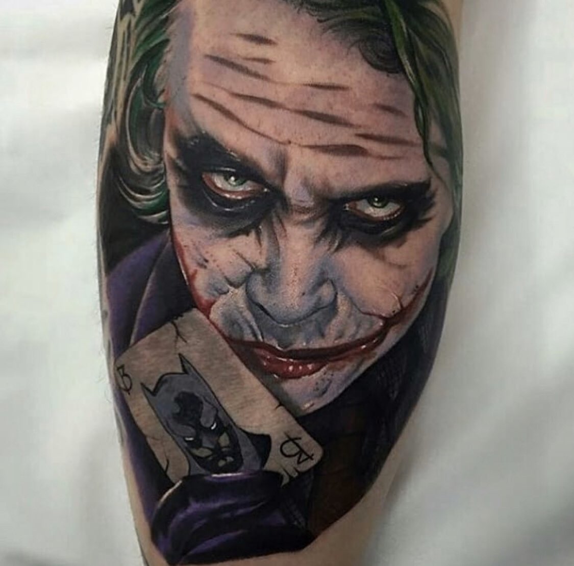 We're not clowning around about this fabulous piece by @dannyrealistictattooing that makes us spilt a grin! With the realise of the new Joker movie, there's no better time to book with Danny and get your very own! 🎪