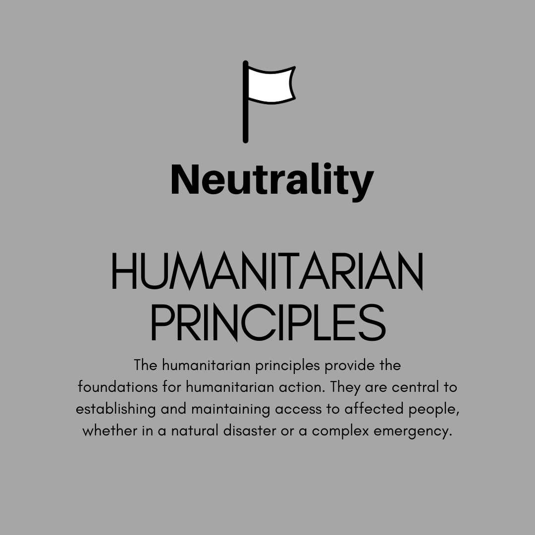 Action4Help's tweet photo. Neutrality is one of the four #humanitarianprinciples: Humanitarian actors must not take sides in hostilities or engage in controversies of a political, racial, religious or ideological nature.
Source: #OCHA
#humanitarianaction #Venezuela #action4help #MondayMotivation https://t.co/XJTCKhqMpE