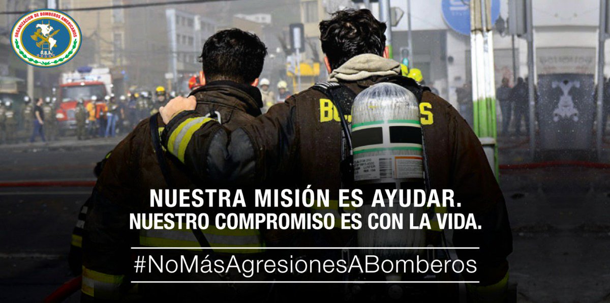 Frente a los casos ocurridos en #Ecuador y #Chile, nos sumamos al pedido: #NoMásAgresionesABomberos.

Servimos con honor  para salvaguardar vidas.

Gran parte de la ciudadanía así lo entiende. 

Multipliquemos el mensaje para que cada persona que lo requiera pueda ser asistida.