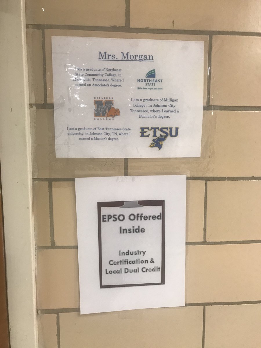 Cloudland High School (@chshighlanders) on Twitter photo Cloudland High School is celebrating EPSO Week Oct 21-25th. Below you will see EPSO Classroom Signs. These signs show where EPSO classes are offered in the school. #EPSOWeek2019
<a href="/CHShighlanders/">Cloudland High School</a>
@cartercountyschools
<a href="/TN_Pathways/">Tennessee Pathways</a> Cloudland High School is celebrating EPSO Week Oct 21-25th. Below you will see EPSO Classroom Signs. These signs show where EPSO classes are offered in the school. #EPSOWeek2019
<a href="/CHShighlanders/">Cloudland High School</a>
@cartercountyschools
<a href="/TN_Pathways/">Tennessee Pathways</a>
