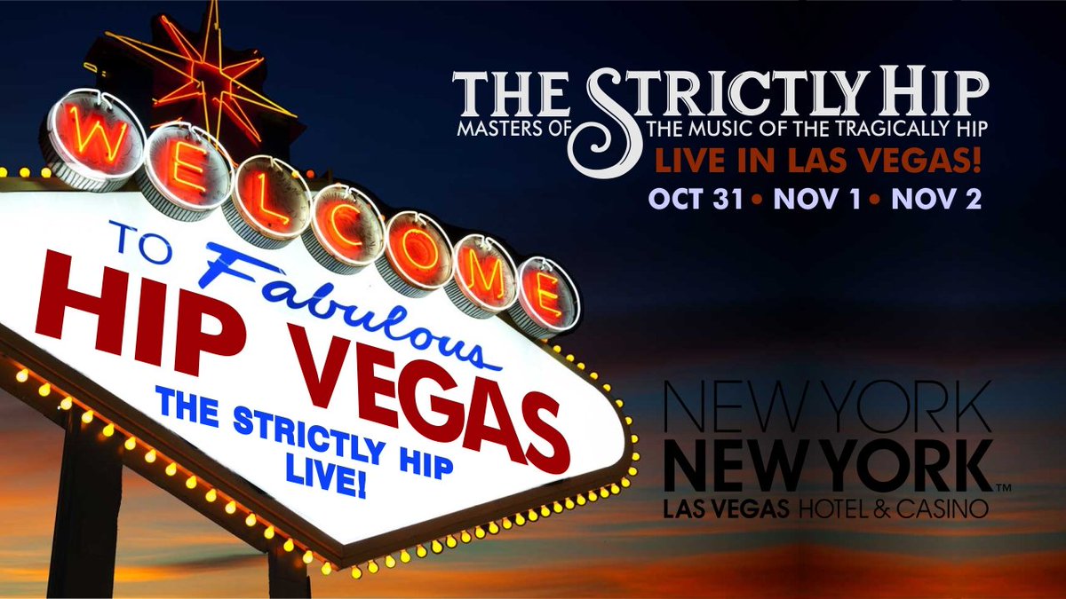 TheStrictlyHip's tweet photo. Next shows for @TheStrictlyHip are in #LasVegas at @NYNYVegas. Oct 31 / Nov 1 / Nov 2 at Brooklyn Bridge Stage. Live Hip on the #VegasStrip!
#TheHip #TragicallyHip #hipfans #gorddownie #HipEvangelists #RespectfullyAndAccurately https://t.co/ebocutBDLw