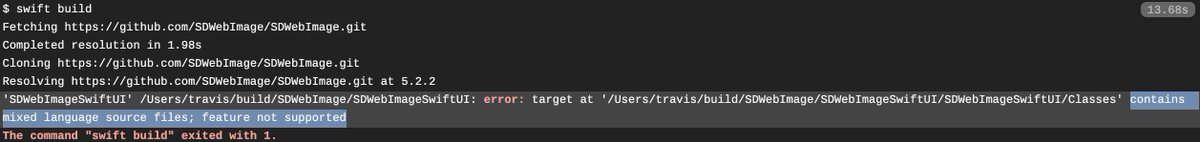 DreamingPiggy's tweet image. Swift Package Manager still does not support mixed Swift with C/C++/Objective-C code, a bad day for framework author. I have to use this trick target to seperate different languages code. ☹️
Xcode already support mixed language in one target, is this hard to implement ?🧐#swiftpm