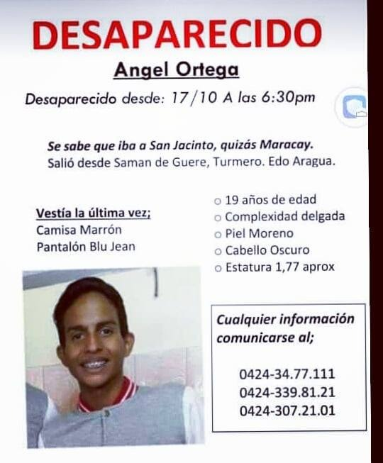 ejgonzalez92's tweet photo. Ángel Ortega, quien desde el día Jueves se encuentra desaparecido.  Seguimos con fe de que va aparecer.
Solicitamos el apoyo de @prensacicpc @cicpcaraguainforma @cicpc_24hora https://t.co/XDUdycZA3Y