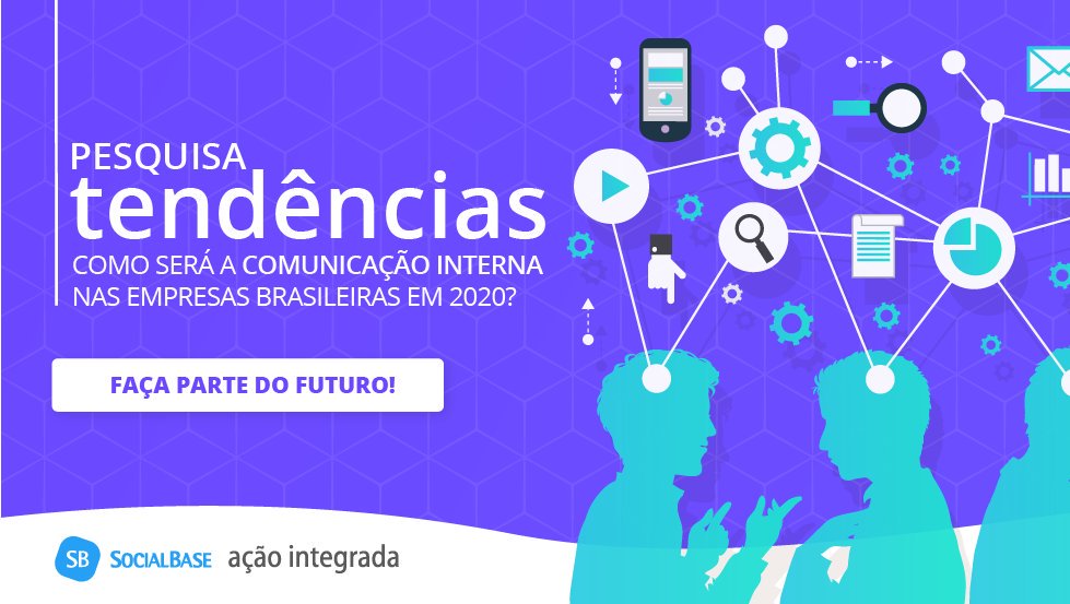 socialbasebr's tweet photo. Já contribuiu para entender o futuro da comunicação com a pesquisa “Tendências em Comunicação Interna 2020”? 🔮 Nos ajude a construir o futuro da #comunicaçãointerna respondendo este questionário com sua visão: https://t.co/pmwq20chgJ https://t.co/7L0hrB0zld
