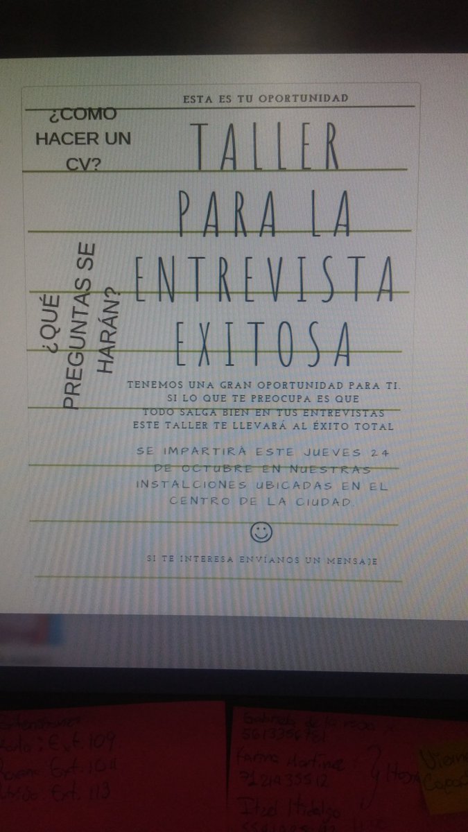 Anyi1DCD9's tweet photo. #FelizLunes #Trabajo
Si quieres tener éxito en tus entrevistas, este curso es para ti!!
 Manda whats al 5545895027 para mas info
Quedan pocos lugares!! https://t.co/mo1faphd52
