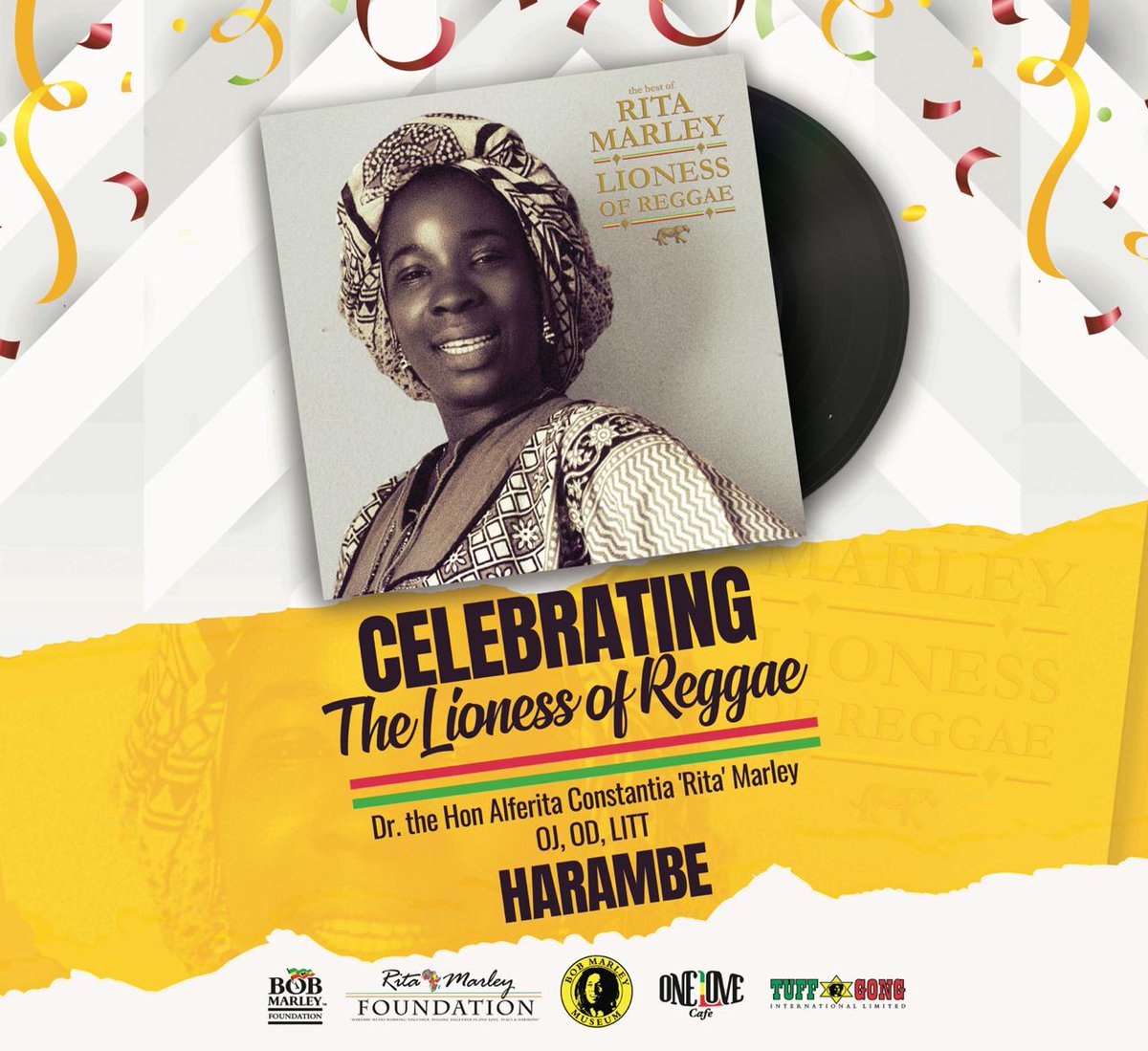 Today on #NationalHeroesDay, we celebrate @nanaritamarley, the #LionessOfReggae, for her contribution to the development of Jamaican music and for her humanitarian work as she is awarded #Jamaica’s fifth highest honor, The Order of Jamaica! 🇯🇲🏅
HARAMBE
#ritamarley
