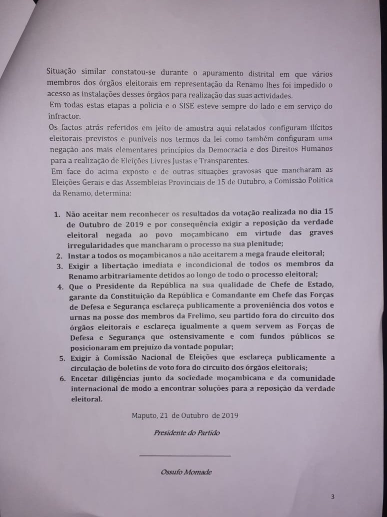 CIP_Eleicoes's tweet photo. A Renamo reuniu se hoje em Maputo para analisar os resultados eleitorais.
👇👇👇👇👇👇👇
#eleições2019
#cip https://t.co/kNhjAJhQFz